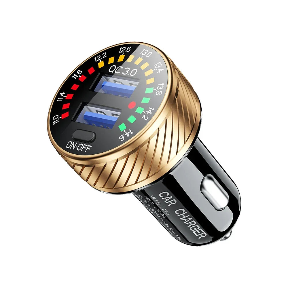 12/24V Dual USB Car Charger with voltmeter
