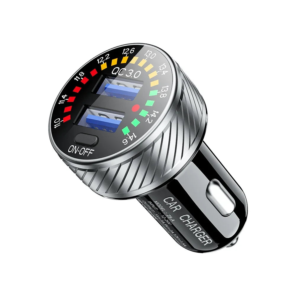 12/24V Dual USB Car Charger with voltmeter