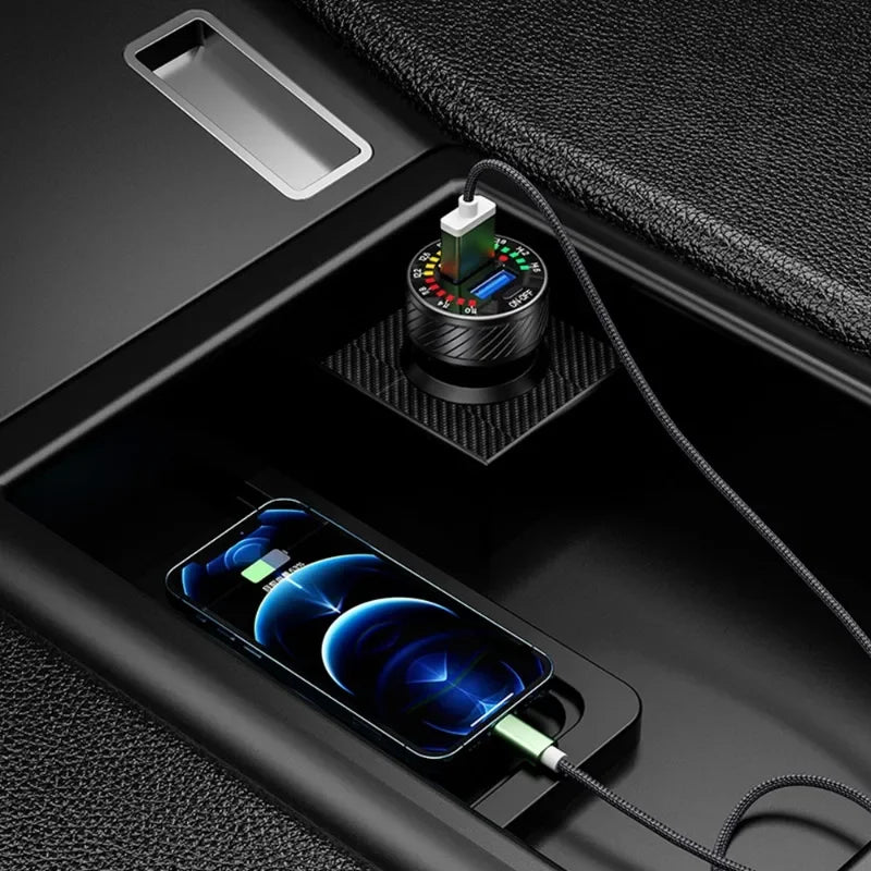 12/24V Dual USB Car Charger with voltmeter