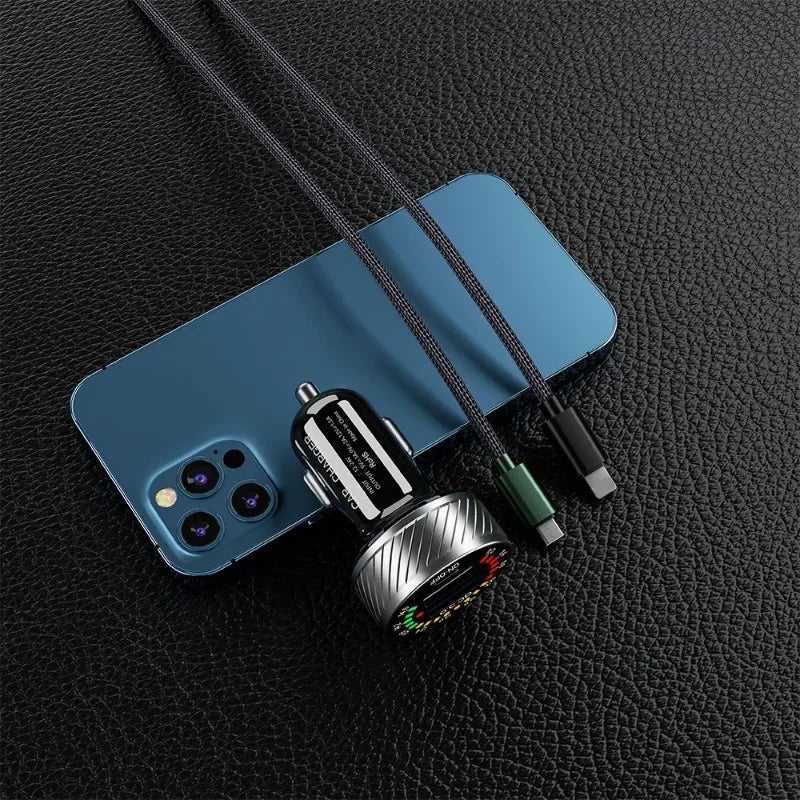12/24V Dual USB Car Charger with voltmeter