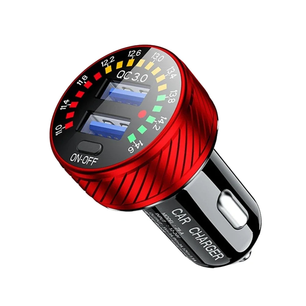 12/24V Dual USB Car Charger with voltmeter