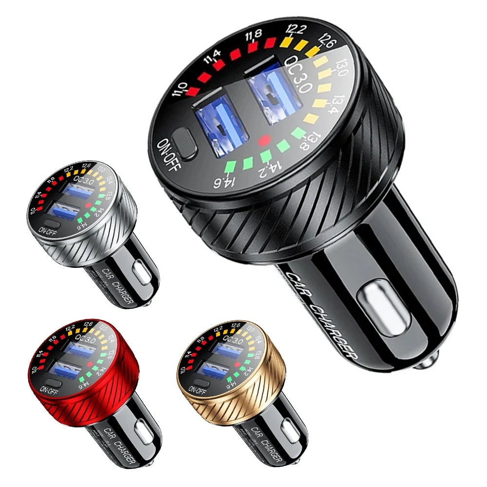 12/24V Dual USB Car Charger with voltmeter