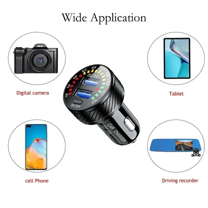 12/24V Dual USB Car Charger with voltmeter