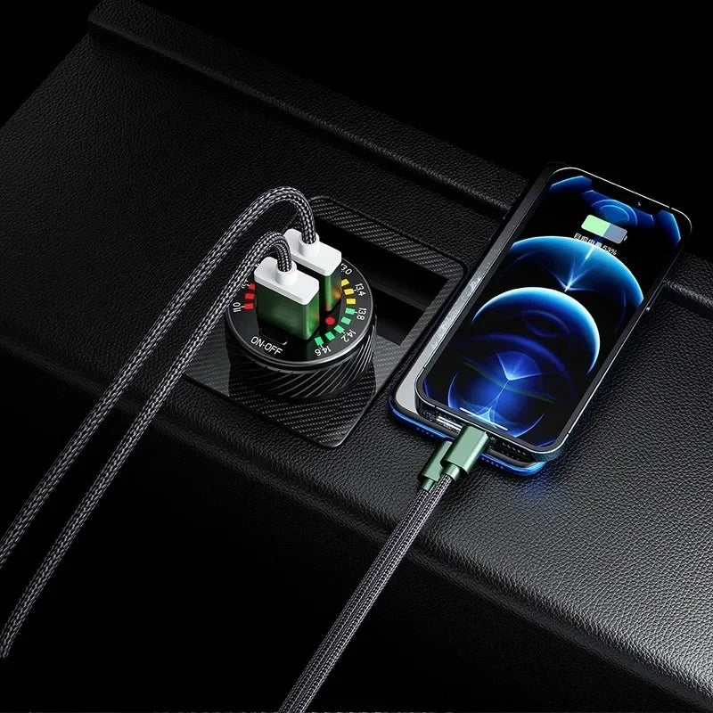 12/24V Dual USB Car Charger with voltmeter