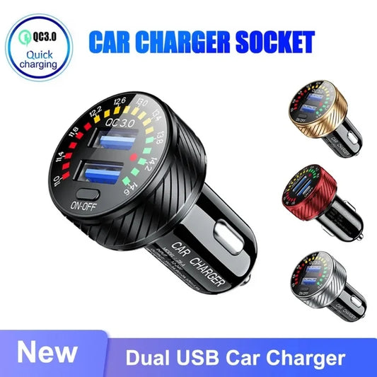 12/24V Dual USB Car Charger with voltmeter