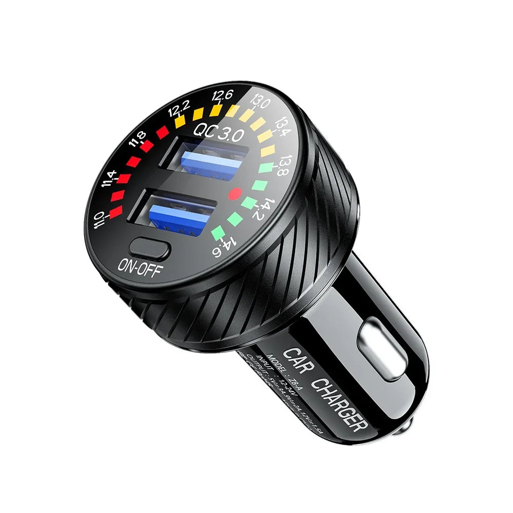 12/24V Dual USB Car Charger with voltmeter
