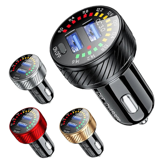 12/24V Dual USB Car Charger with voltmeter